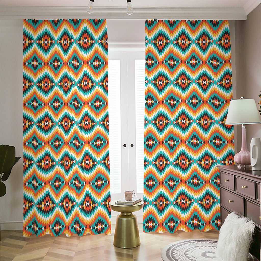 Ethnic Native American Pattern Print Blackout Pencil Pleat Curtains