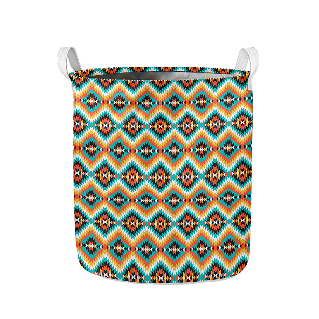 Ethnic Native American Pattern Print Collapsible Laundry Basket