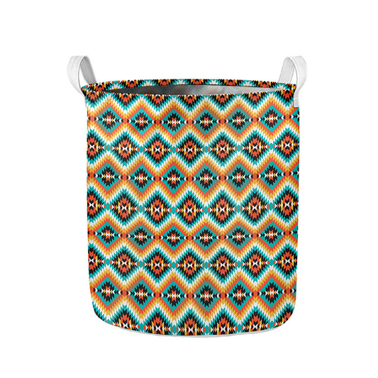 Ethnic Native American Pattern Print Collapsible Laundry Basket