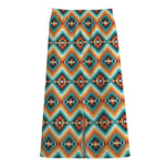 Ethnic Native American Pattern Print Cotton Front Slit Maxi Skirt