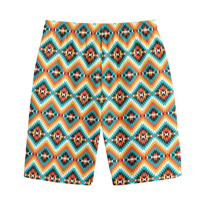 Ethnic Native American Pattern Print Cotton Shorts