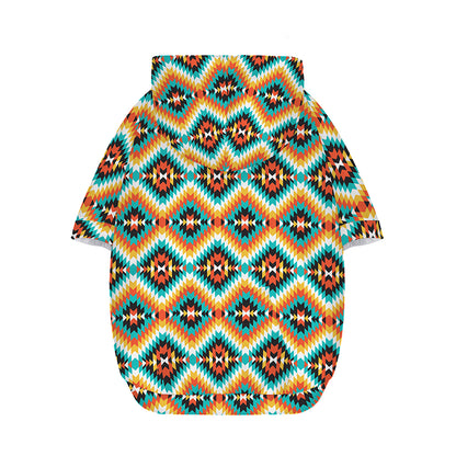 Ethnic Native American Pattern Print Dog Zip Up Hoodie
