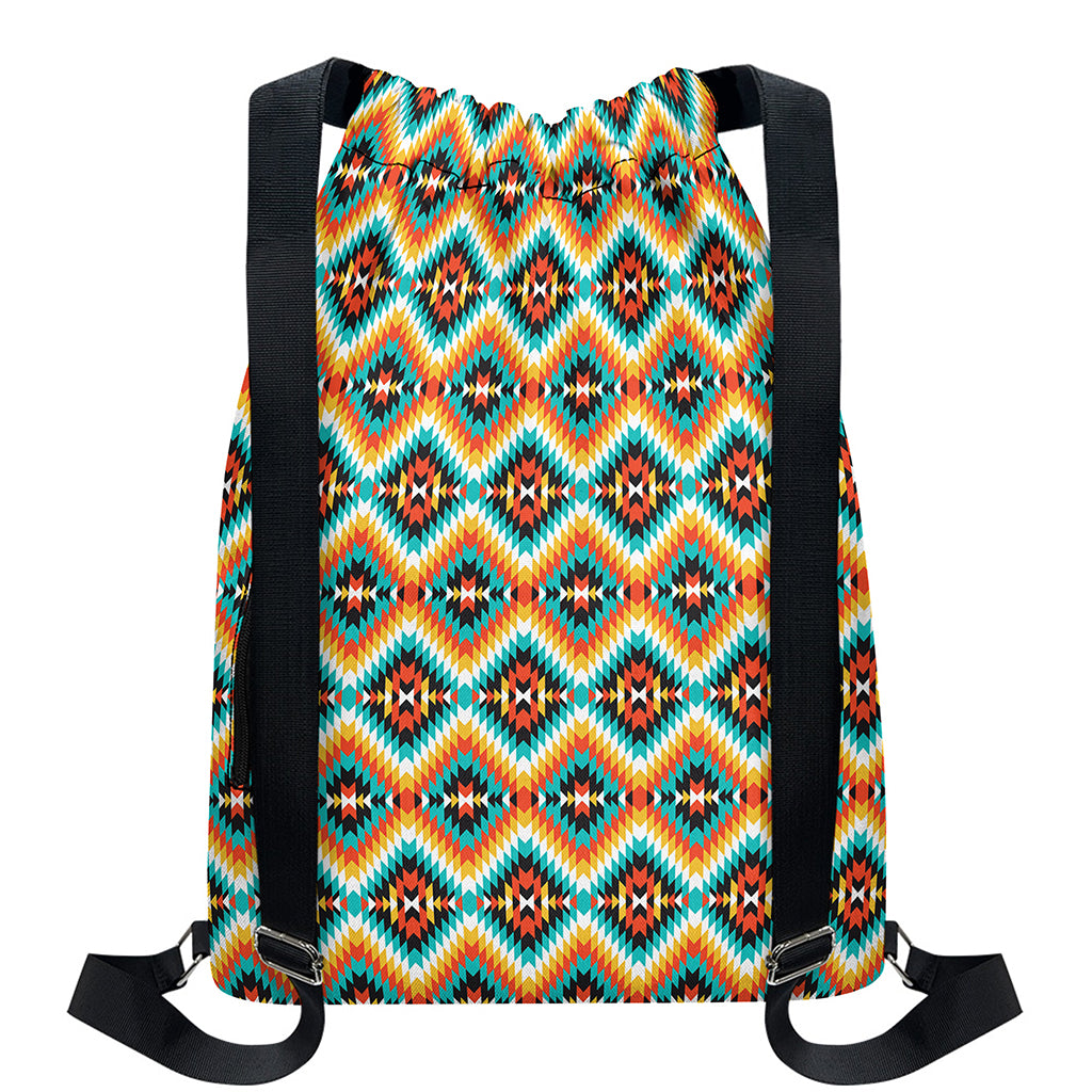 Ethnic Native American Pattern Print Drawstring Backpack