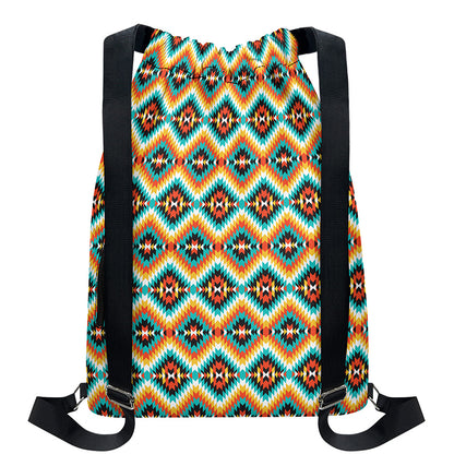 Ethnic Native American Pattern Print Drawstring Backpack