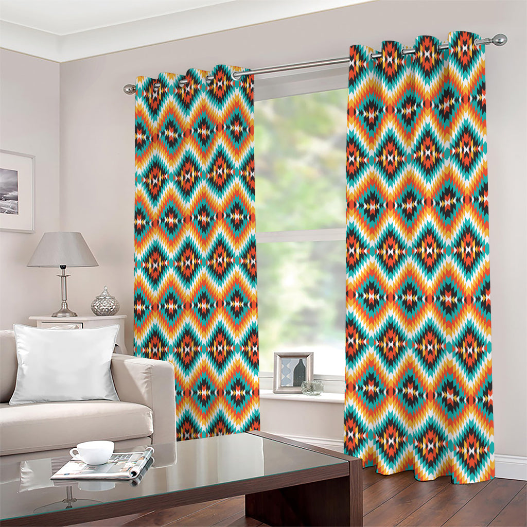 Ethnic Native American Pattern Print Extra Wide Grommet Curtains