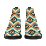 Ethnic Native American Pattern Print Flat Ankle Boots