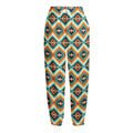 Ethnic Native American Pattern Print Fleece Lined Knit Pants