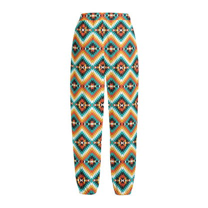 Ethnic Native American Pattern Print Fleece Lined Knit Pants