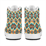 Ethnic Native American Pattern Print High Top Leather Sneakers