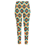 Ethnic Native American Pattern Print High-Waisted Pocket Leggings