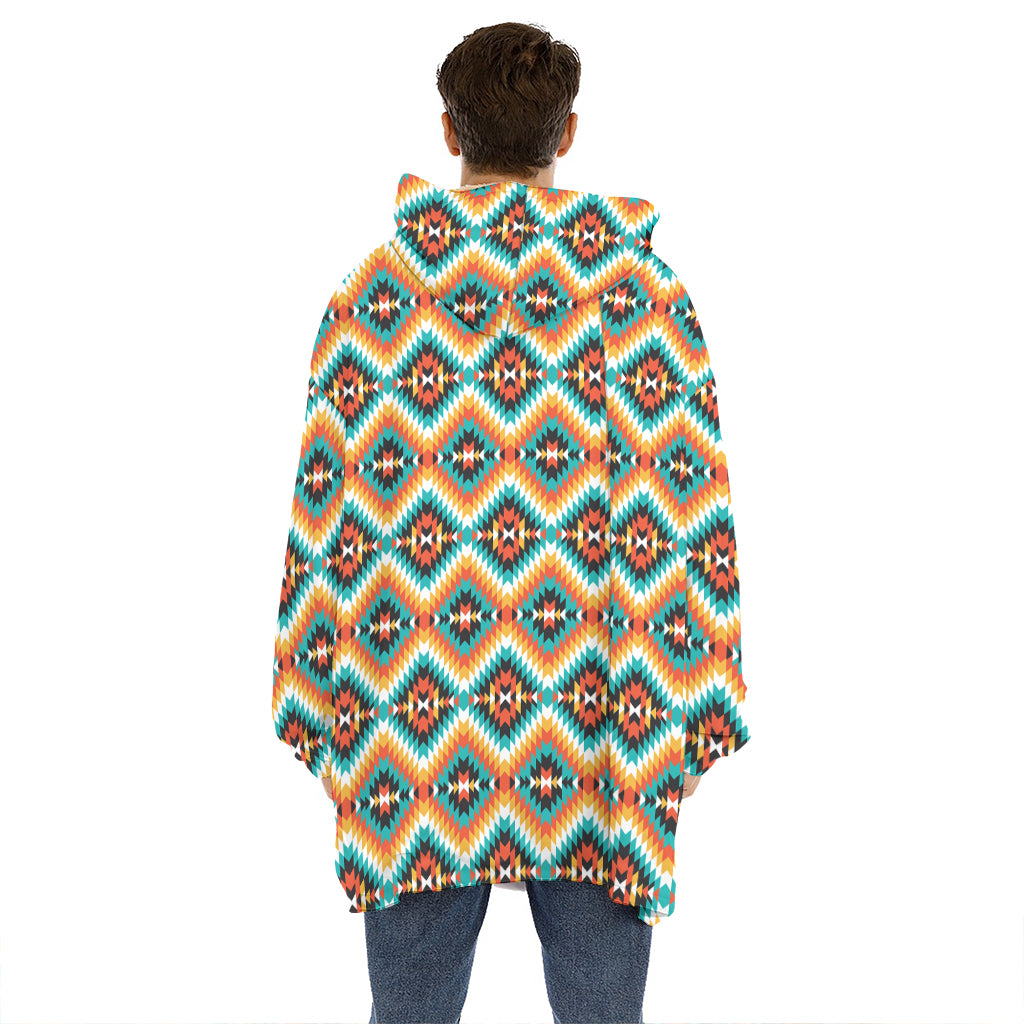 Ethnic Native American Pattern Print Hoodie Blanket