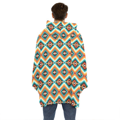 Ethnic Native American Pattern Print Hoodie Blanket