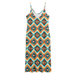 Ethnic Native American Pattern Print Jersey Midi Cami Dress