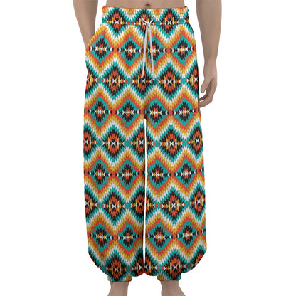 Ethnic Native American Pattern Print Lantern Pants