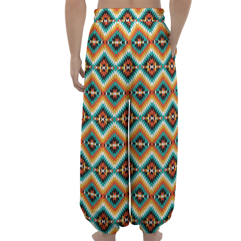 Ethnic Native American Pattern Print Lantern Pants