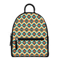 Ethnic Native American Pattern Print Leather Backpack