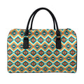 Ethnic Native American Pattern Print Leather Duffel Bag
