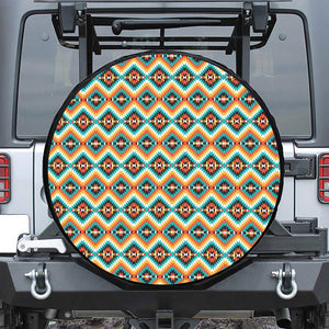 Ethnic Native American Pattern Print Leather Spare Tire Cover