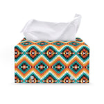 Ethnic Native American Pattern Print Leather Tissue Box Cover