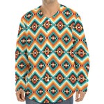 Ethnic Native American Pattern Print Long Sleeve Baseball Jersey