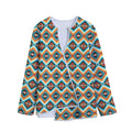 Ethnic Native American Pattern Print Long Sleeve Short Coat