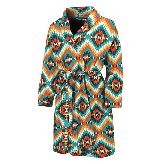 Ethnic Native American Pattern Print Men's Bathrobe