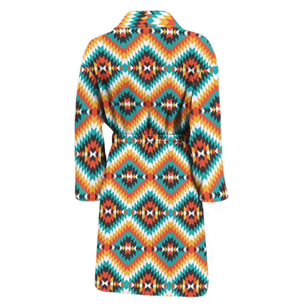 Ethnic Native American Pattern Print Men's Bathrobe