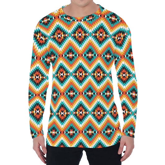 Ethnic Native American Pattern Print Men's Long Sleeve T-Shirt