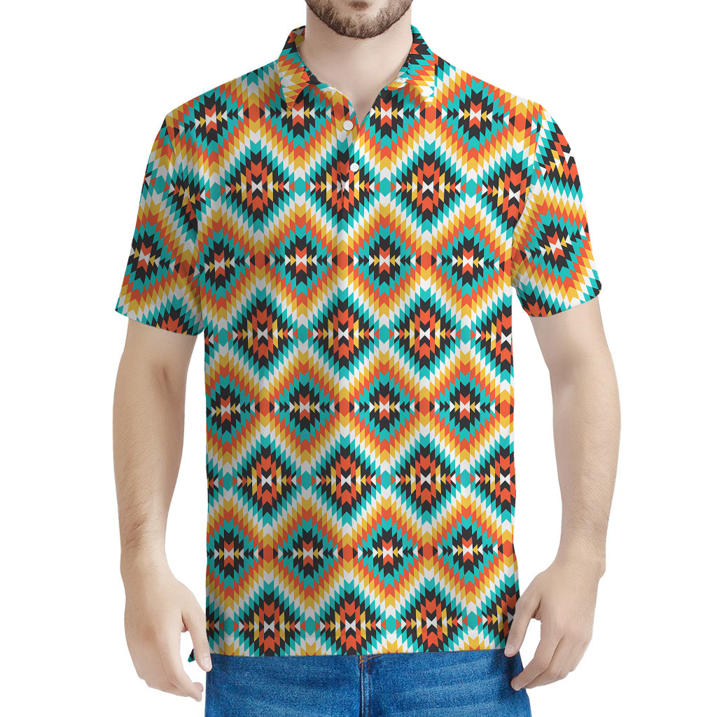 Ethnic Native American Pattern Print Men's Polo Shirt