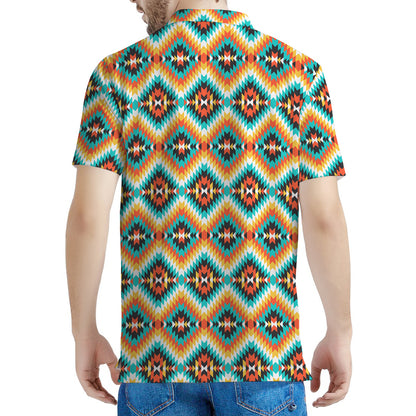 Ethnic Native American Pattern Print Men's Polo Shirt
