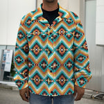 Ethnic Native American Pattern Print Men's Shirt Jacket