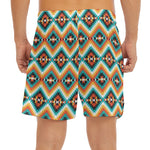 Ethnic Native American Pattern Print Men's Split Running Shorts