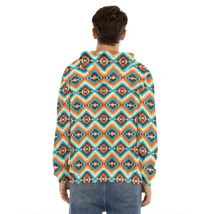 Ethnic Native American Pattern Print Men's Velvet Pullover Hoodie