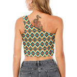 Ethnic Native American Pattern Print One Shoulder Crop Top