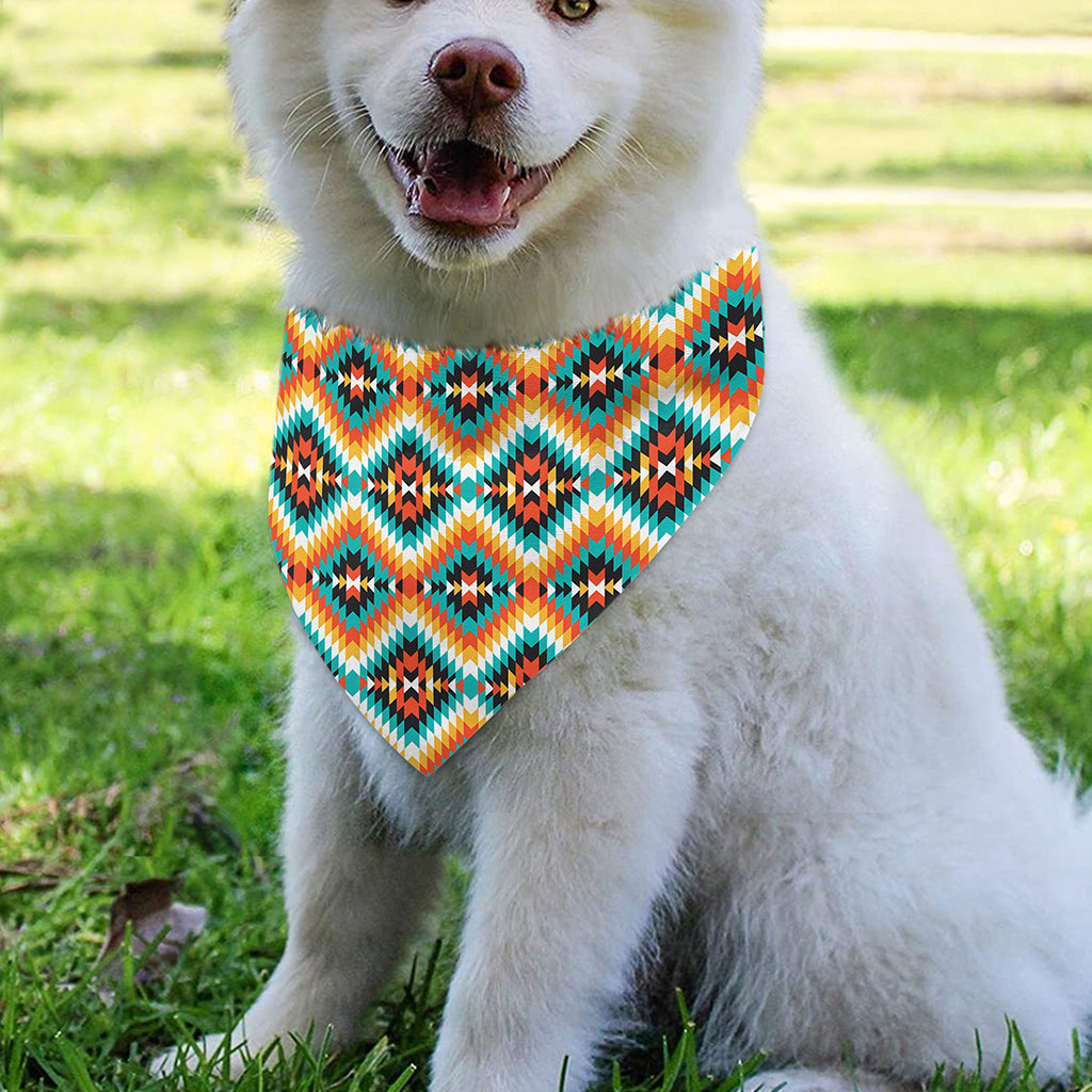 Ethnic Native American Pattern Print Over The Collar Dog Bandana