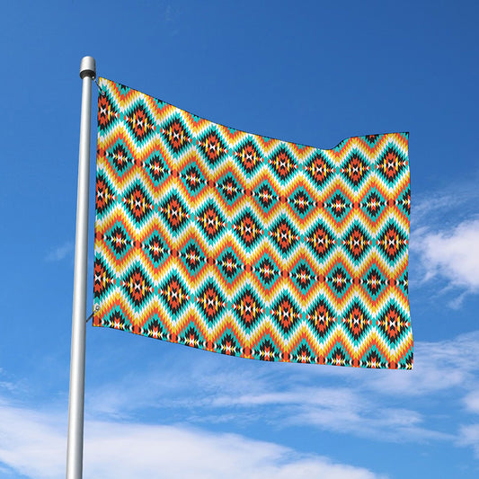 Ethnic Native American Pattern Print Polyester Flag