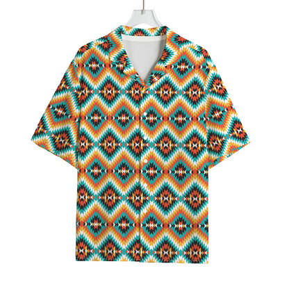 Ethnic Native American Pattern Print Rayon Hawaiian Shirt