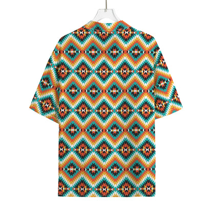 Ethnic Native American Pattern Print Rayon Hawaiian Shirt