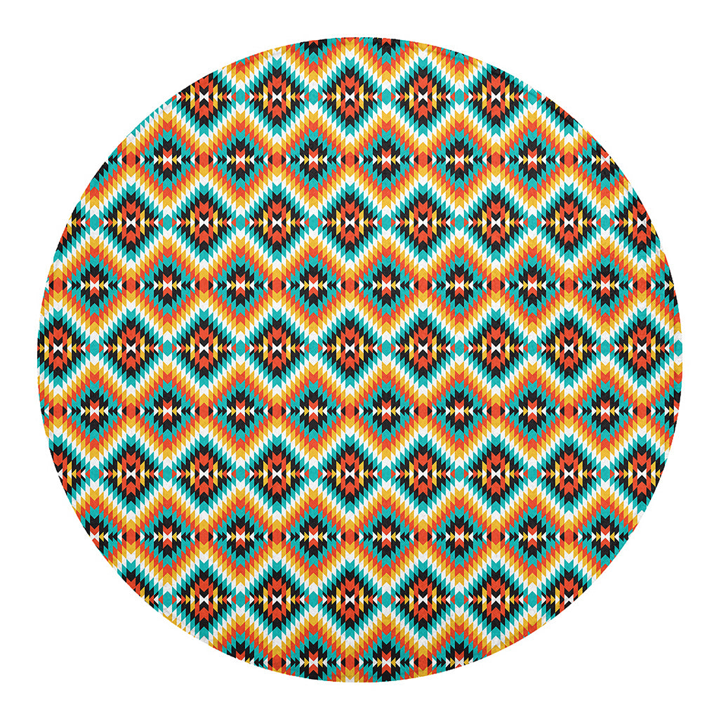 Ethnic Native American Pattern Print Round Blanket
