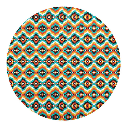 Ethnic Native American Pattern Print Round Blanket