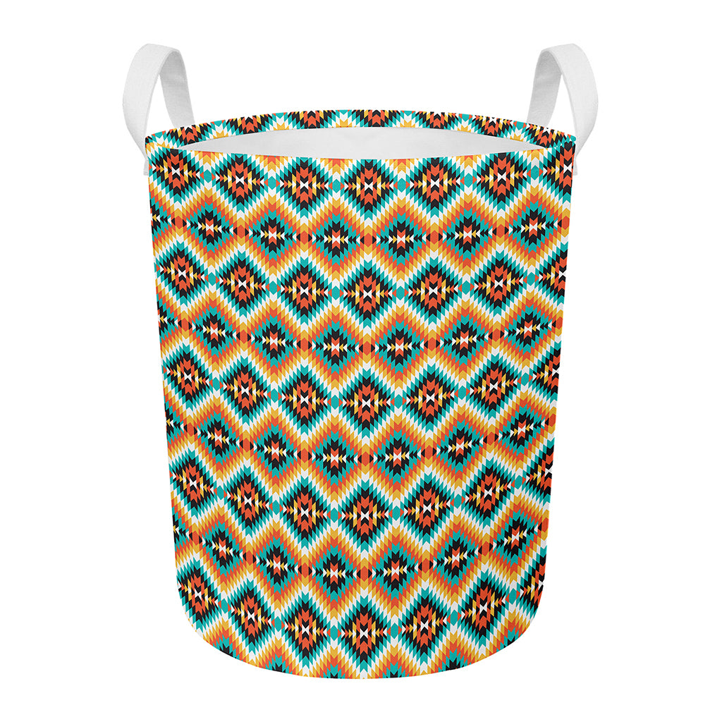 Ethnic Native American Pattern Print Round Laundry Basket