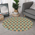 Ethnic Native American Pattern Print Round Rug