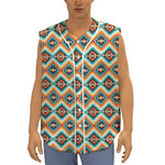 Ethnic Native American Pattern Print Sleeveless Baseball Jersey