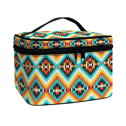 Ethnic Native American Pattern Print Travel Makeup Bag