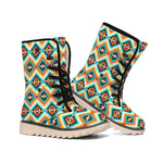 Ethnic Native American Pattern Print Winter Boots