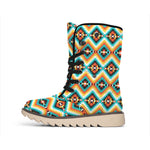 Ethnic Native American Pattern Print Winter Boots