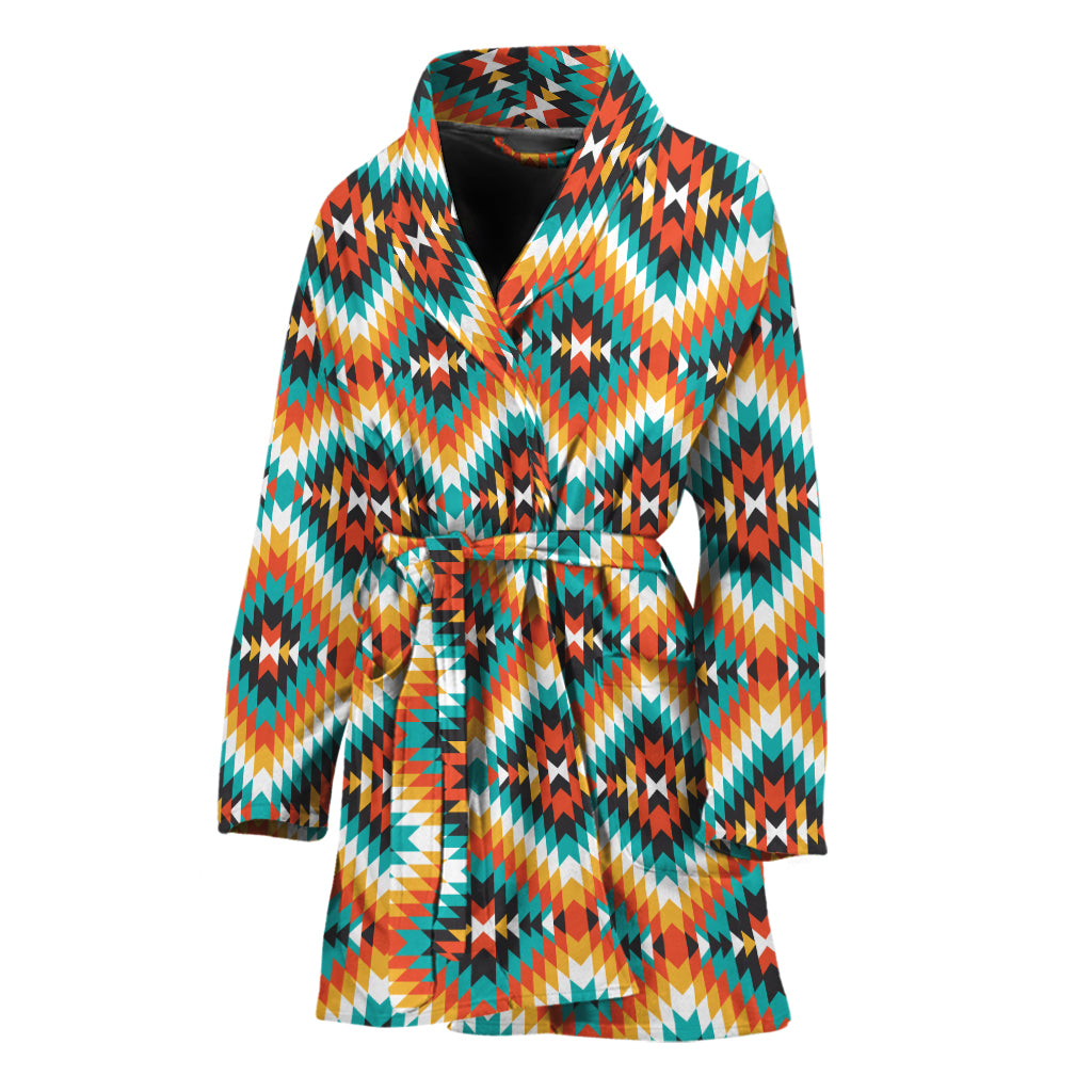 Ethnic Native American Pattern Print Women's Bathrobe