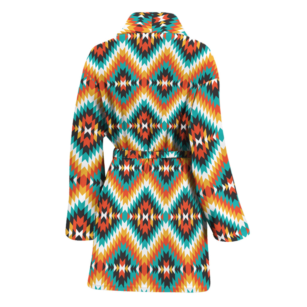 Ethnic Native American Pattern Print Women's Bathrobe