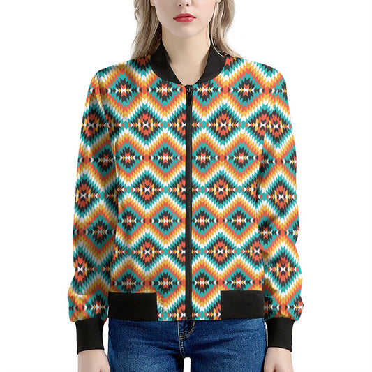 Ethnic Native American Pattern Print Women's Bomber Jacket