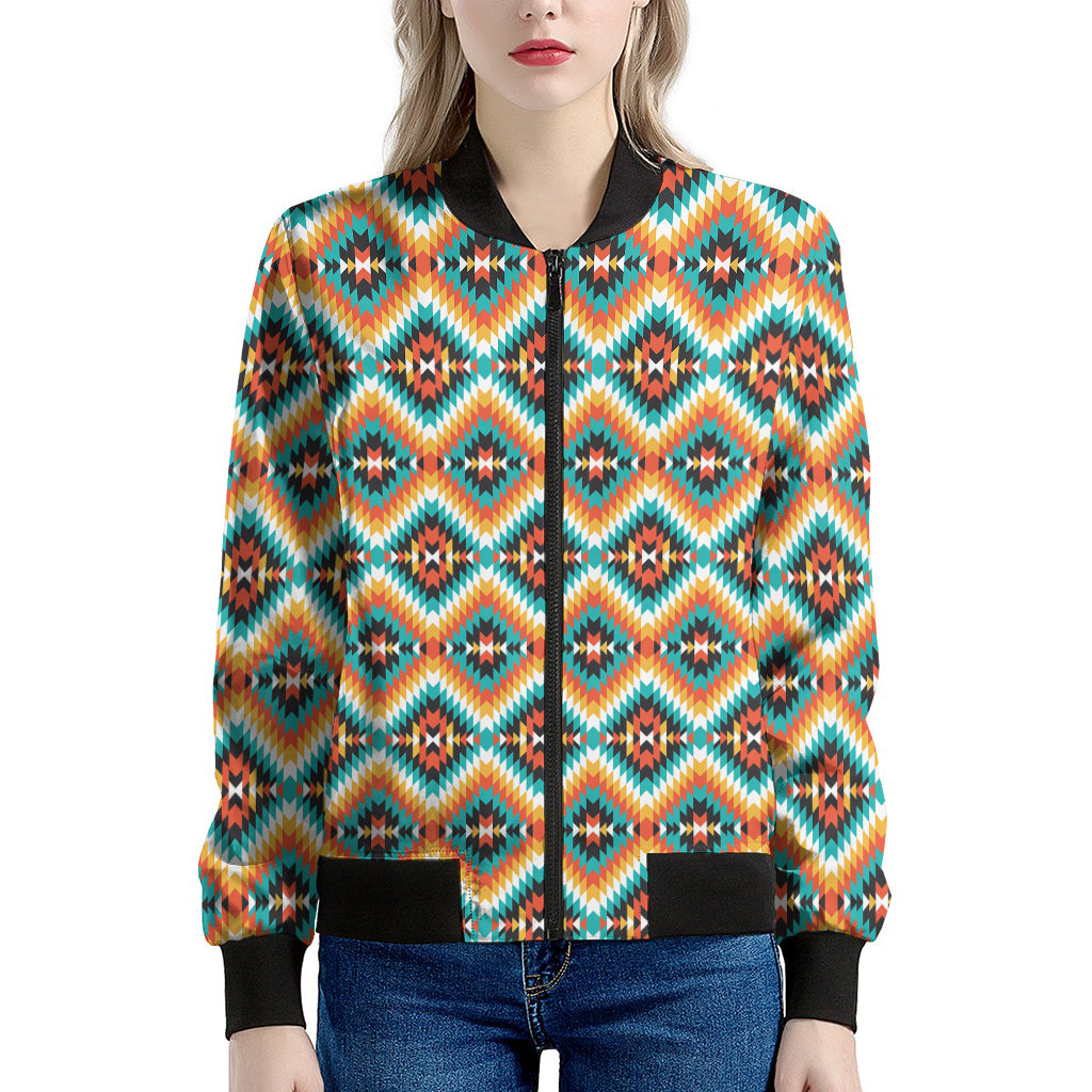 Ethnic Native American Pattern Print Women's Bomber Jacket